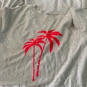 old navy pink/coral palm tree sweatshirt